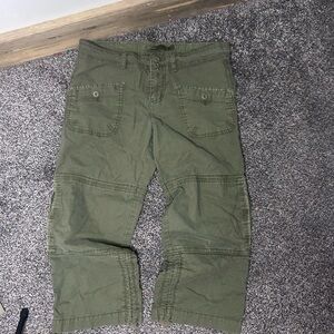 Prana Olive Utility Crop Pants Gorpcore Hiking Athletic Grunge Hiking Outdoors